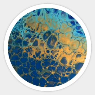 Blue and Yellow / Acrylic Pouring Sticker